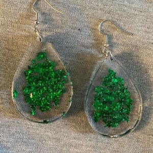 Elegant Green Teardrop Earrings